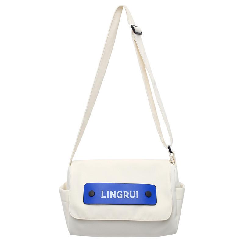 

нейлоновая повседневная сумка-мессенджер, уличный тренд корейская версия для студентов (мужская и женская), почтальонская сумка, рюкзак для пары для улицы белый