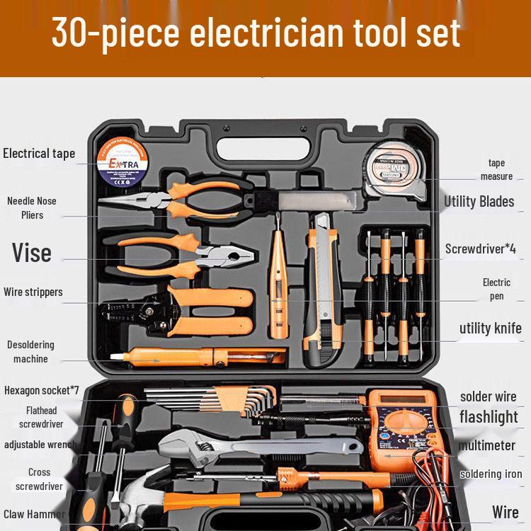 Household & Student Electrician Tool Set with Meter & Soldering Iron