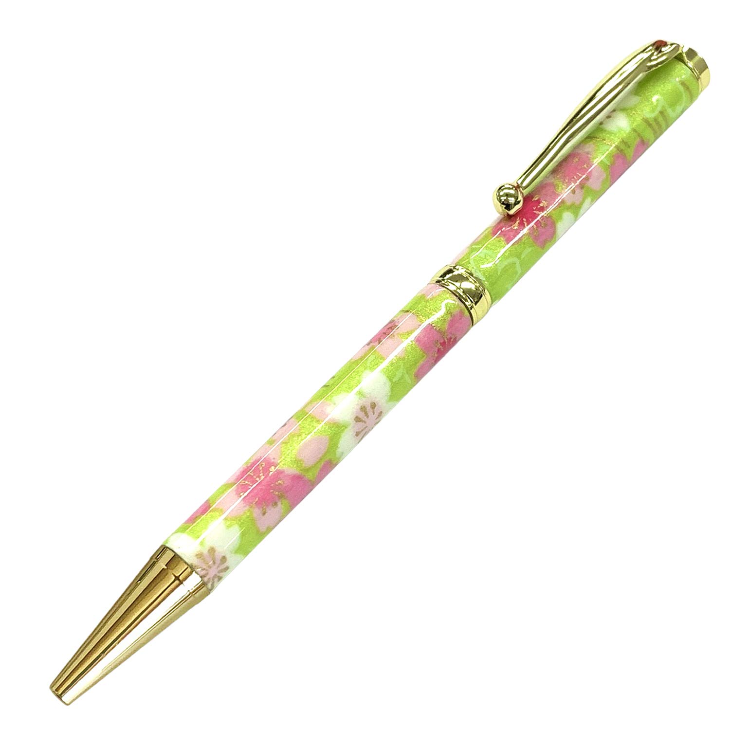

Mino Washi Ballpoint Thin Japanese Made in Twist Premium Yuzen Handcrafted by 32 Designs Blossom and Flowing F-STYLE Pen, Oil-Based, 0.7mm, Barrel,