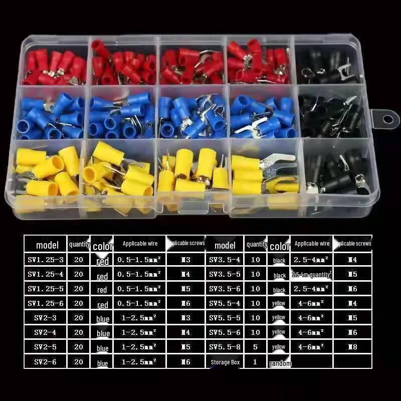 Pre-Insulated Fork Terminal Kit with Crimping Pliers