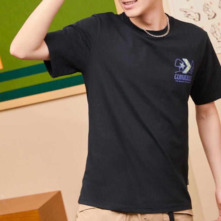 Converse Set-in Sleeve T-Shirt Men's Black 10023269-A02