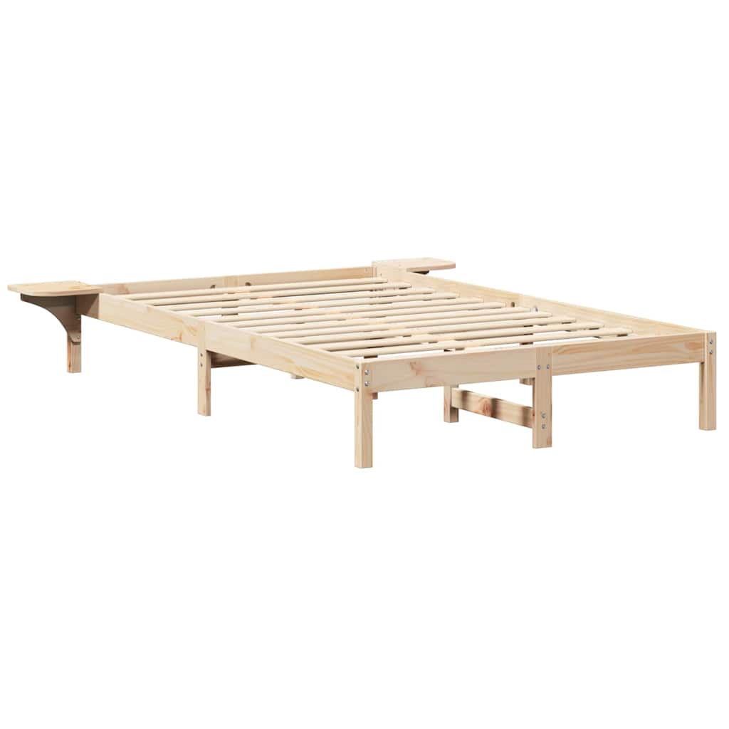 Bed Frame Natural 120 X 190 Cm Solid Pine Wood