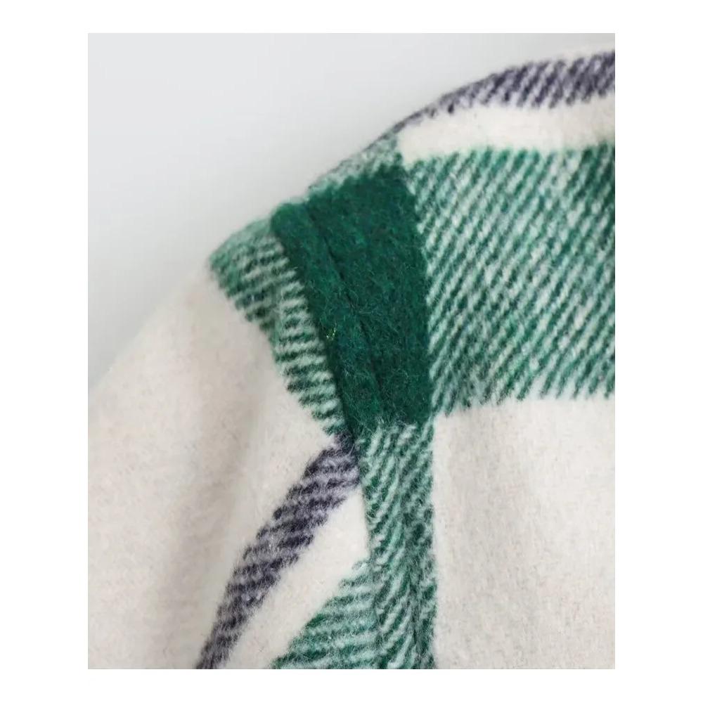 Jarní a podzimní horký prodej nové dámské oblečení Malé voňavé stylové náplastní taška Dekorace Kostkovaná vlněná bunda Kabát