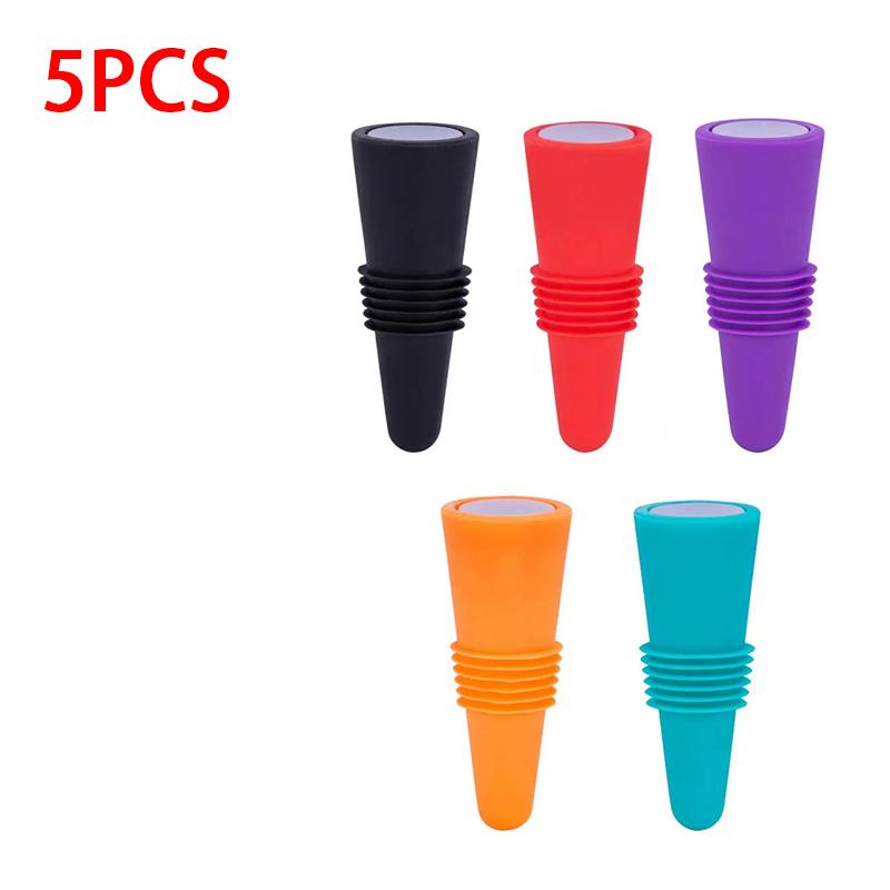 Reusable Silicone Wine Vacuum Stopper And Beverage Bottle Cap Champagne Bottle Sealer JPS002 - Kitchen And Dining Accessory
