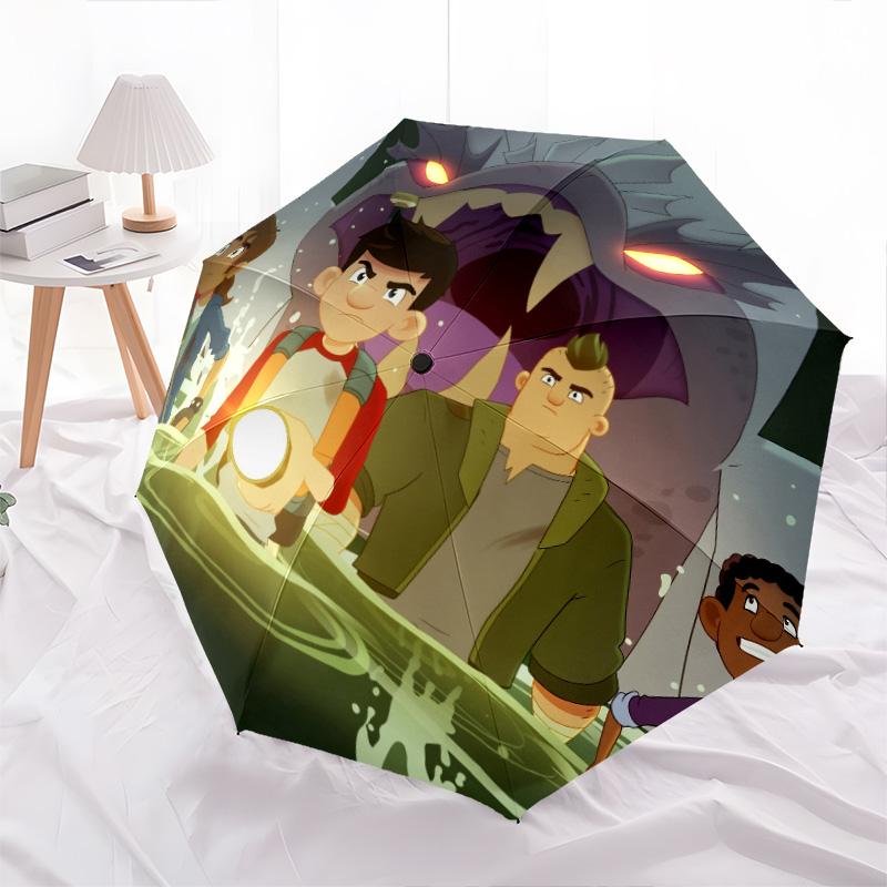 The Last Kids on Earth pattern, automatic folding umbrella, portable and foldable design, 8 ribs, a Christmas or birthday gift.