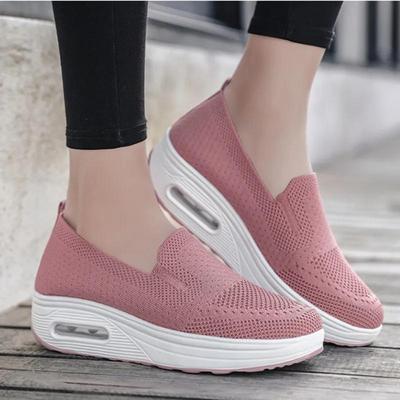 Femmes chaussures confort augmenter chaussures plates femmes mouche tissage chaussures décontractées respirantes femmes évider chaussures