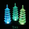 Night Light Battery Powered Colorful Lights Acrylic Pagoda Tower Shape LED Lamp