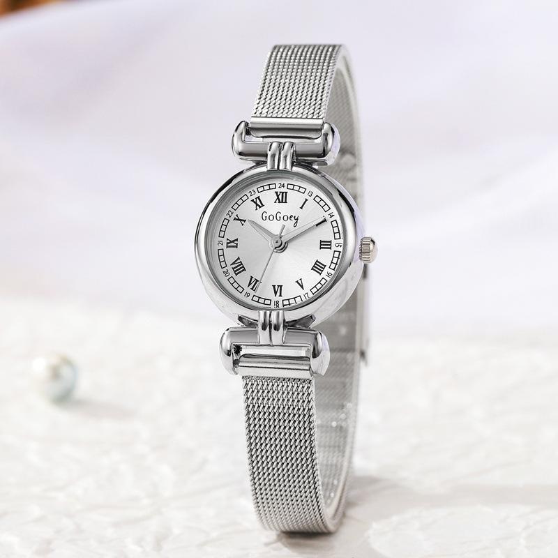 Fashion Simple Vintage Women Quartz Watch Roman Small Dial Elegant Ladies Wristwatch Classic Steel Mesh Band Watches Reloj Mujer
