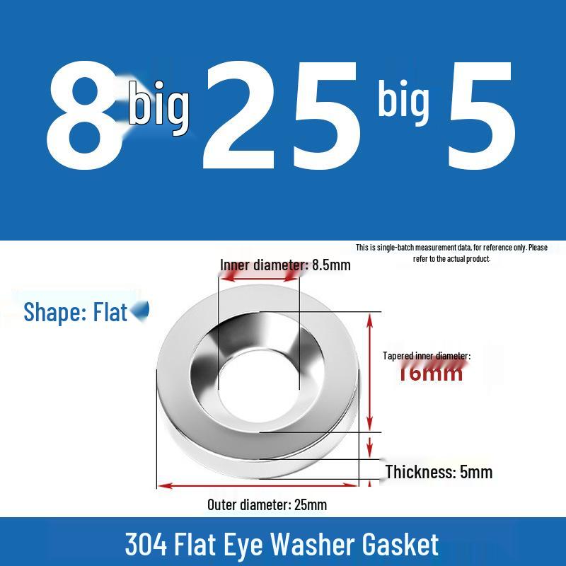 304 Stainless Steel Fisheye Gasket: M3-M10 Bowl Type Washer with Countersunk Hole