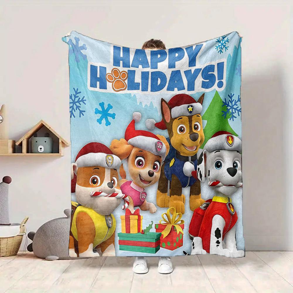 1Pc Pawsome Christmas Adventure Blanket Soft And Comfortable Casual Warm Camping Travel Christmas Halloween Gift M91768