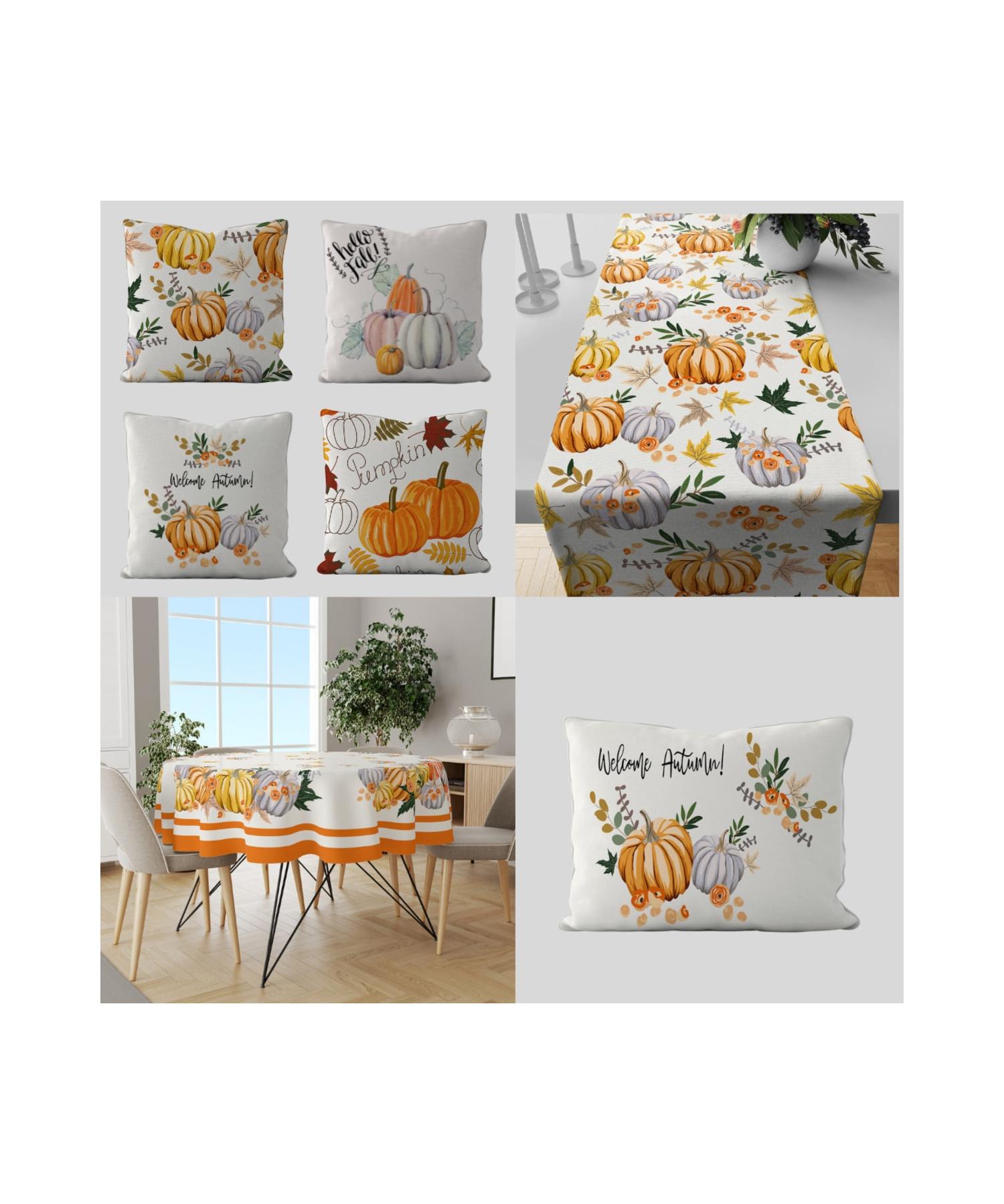 

Fall Pumpkin 140 см скатерть для круглого стола, бегун, набор наволочек (7 ШТ.)