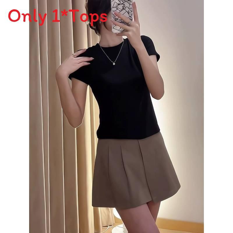 Short Sleeve T Shirt For Women With Slim Fit Cotton Blend Casual Summer Top