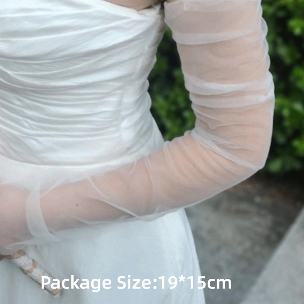 1 Pair Sheer Material Wedding Dress Sleeves Lace Wedding Accessories Bridal Gloves Wedding Ceremony