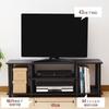 YAMAZEN TV Stand, 43-inch Compatible, 111.5cm (W) X 29.5cm (D) X 41.5cm (H), A4 Compatible, Easy Assembly, No Tools Required, Storage Shelf, Oak/Black