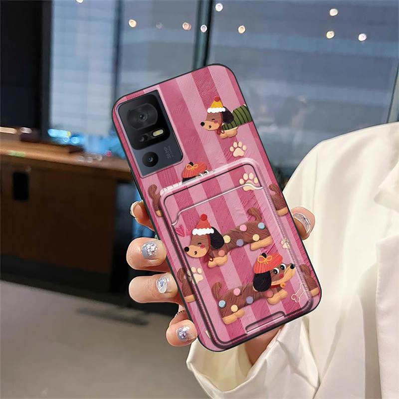 protective Silicone Phone Case For TCL 40SE/T610K Card sleeve Anti-knock Fashion Design Soft case TPU Waterproof Cover