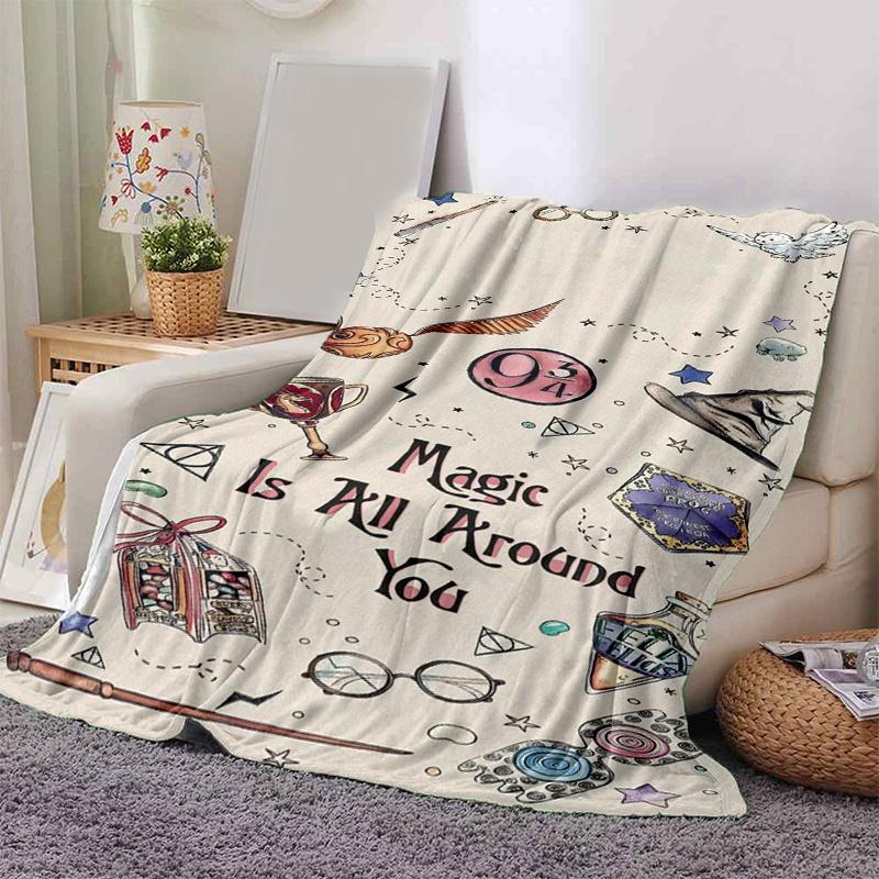 

Harry Potter Magic Wand Poster: Enchanted Hogwarts DecorPrint Blanket, Soft Blanket For Sofa Office Bed And Travelling Daughter Birthday Gif 130cm×150cm（50in×60in）