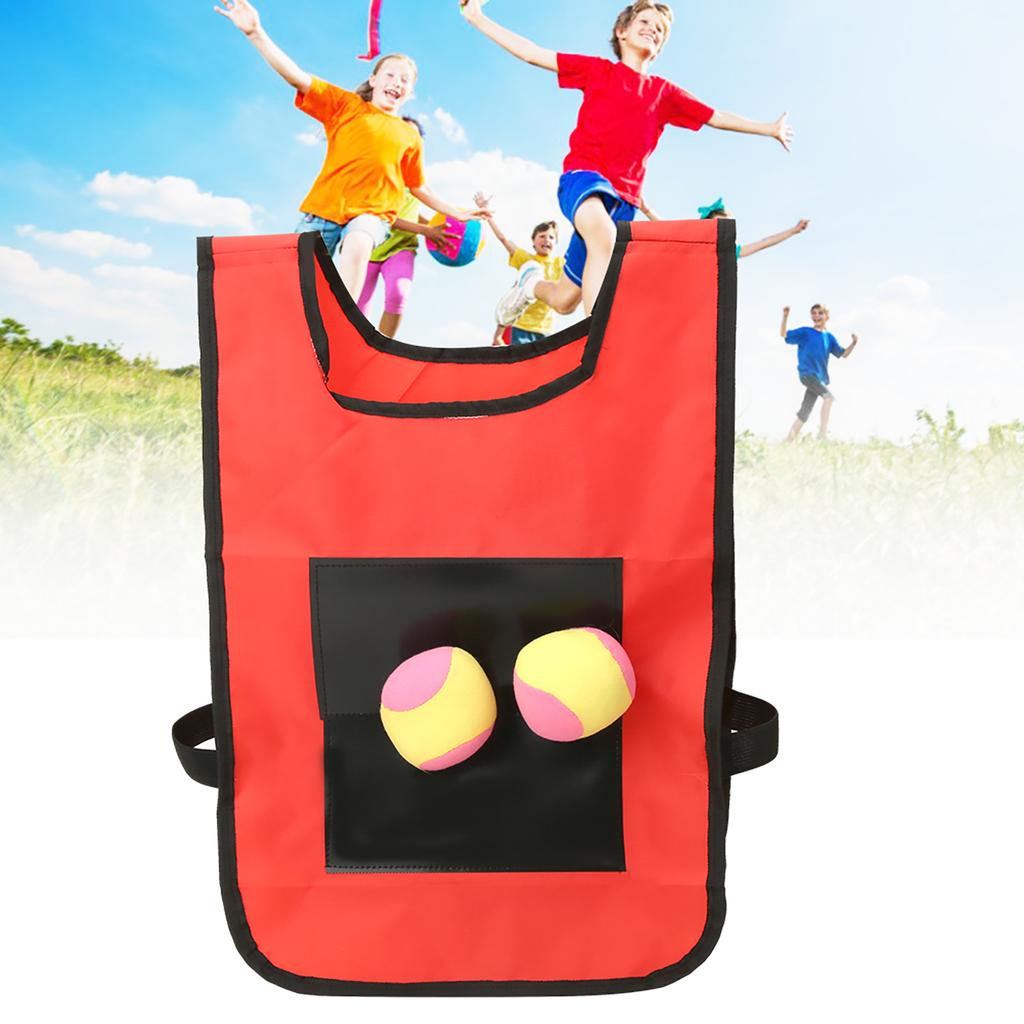 Dodgeball Tag Stickness Vest Outdoor Children Throwing Target Game with Balls for Kid red
