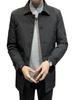 2025 European Men's Lapel Mid-Length Down Jacket - High-Quality Business Casual Warm Outerwear