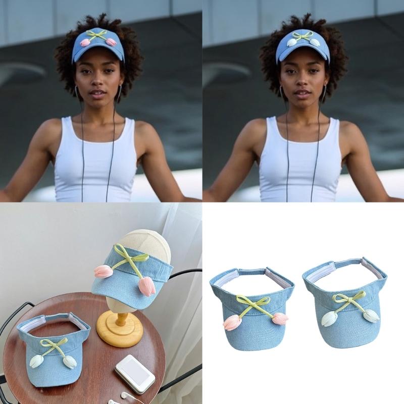 Sun Visors Caps for Women Empty Top Baseball Caps Adjustable Sports Casual Caps Wide Brims Breathable Tennis Hat