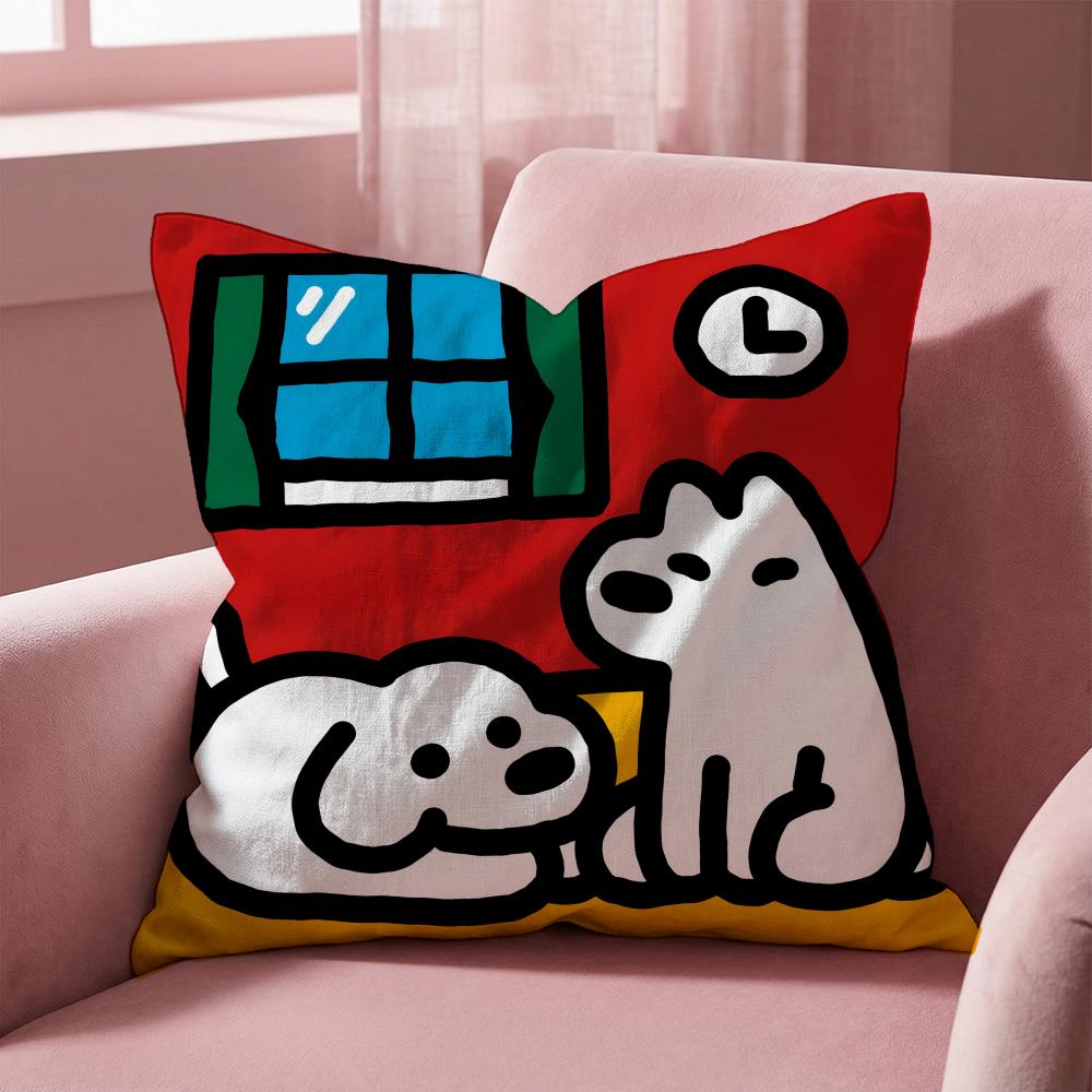 Cute M-Matsui Art Cushion Cover Multi-Scene Pillow Cover for Home & Car - Reversible, Soft & Durable for Daily Use 30cmx30cm