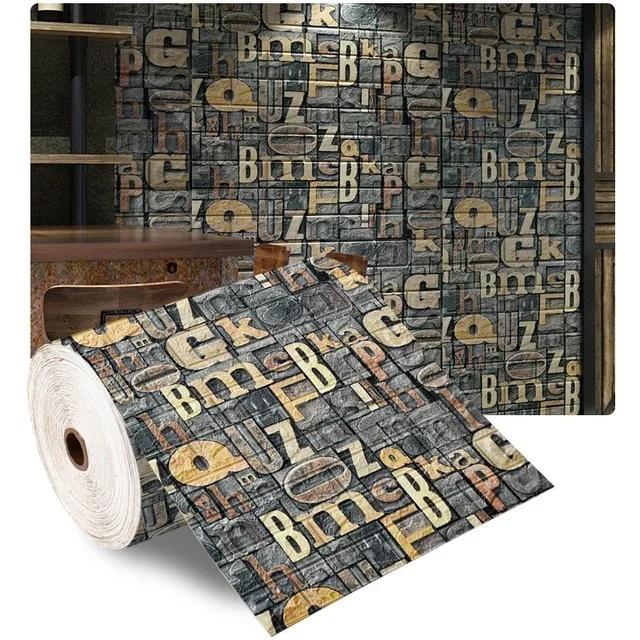 70cm*10m 3D Self-Adhesive Wallpaper Continuous Wall Stickers Living Room Bedroom Children's Room Home Decoration