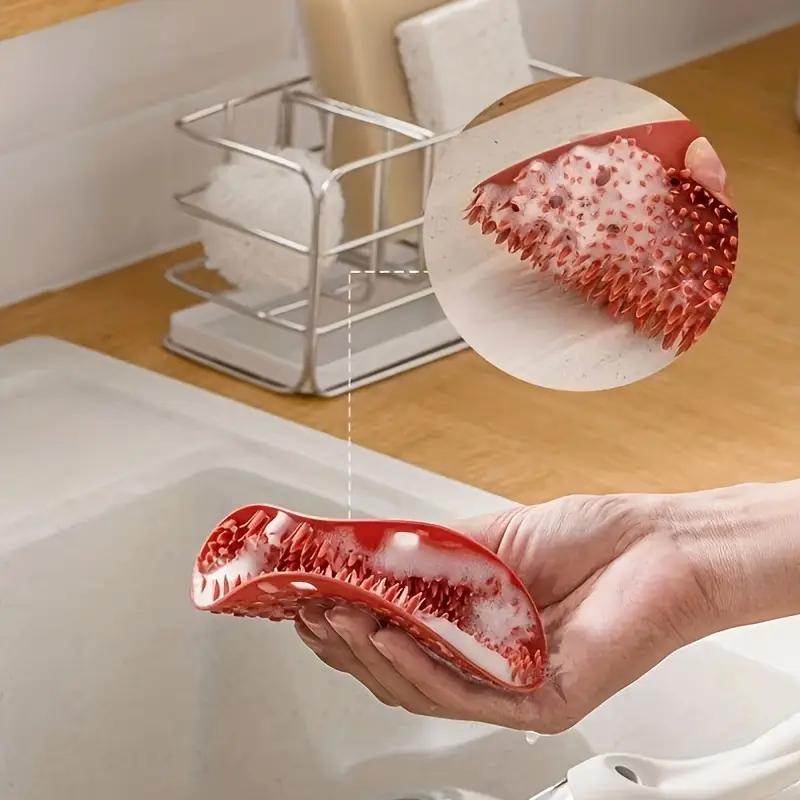 1PCS Silicone Fruit and Vegetable Cleaning Brush Dishwashing Brush Household Kitchen Decontamination Not Easy To Stick Oil Scouring Pad Pot Brush