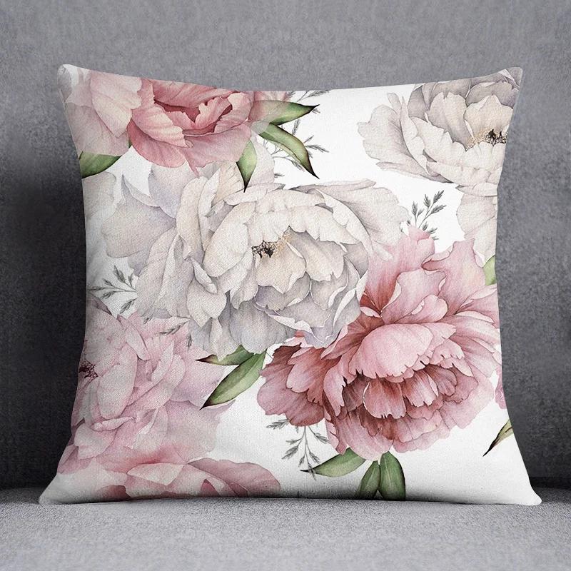 Fashion Classic Square Decorative Pillowcase Rose Pattern Living Room Sofa Cushion Pillow Home Decor