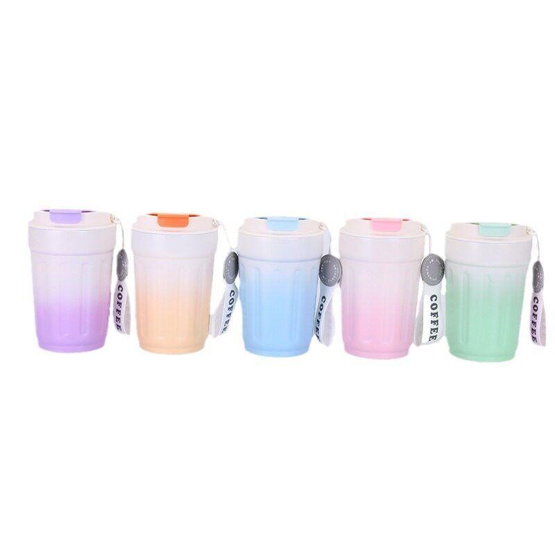 New Ceramic Inner Coffee Cup, Portable Large-Capacity Thermos Cup, Flip-Top Direct Drinking Cup, Portable Car Cup