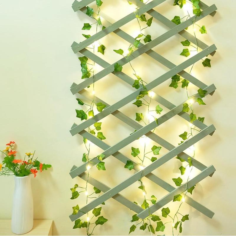 1Pcs Artificial Vines With Lights Fake Ivy Leaves String Lights Garland for Bedroom Wedding Wall Indoor Outdoor Home Room Decor