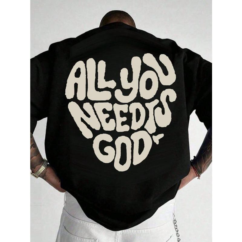 

Мужская футболка с коротким рукавом европейского размера - Стиль Easy Faith Мужская одежда Футболка с коротким рукавом и принтом сзади Сердце Лозунг Удобная 2XL чёрный