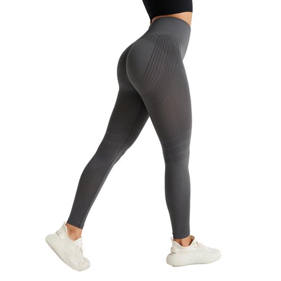 

Women Yoga Leggings Tummy Control Hip Lifting High-waisted Seamless Workout Tight Pants Stretch Body Shaping Compression Trousers M темно-сірий