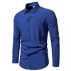 Men's Comfortable Solid Color Shirts Long Sleeve Shirt Casual Business Shirt for Men Lightweight Work Breathable Lapel Shirts