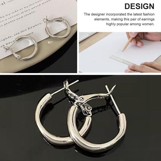 1 Pair Hoop Earrings for Women, Geometric Small Hollow Round Circle Earrings, Minimalist Jewelry Accessories