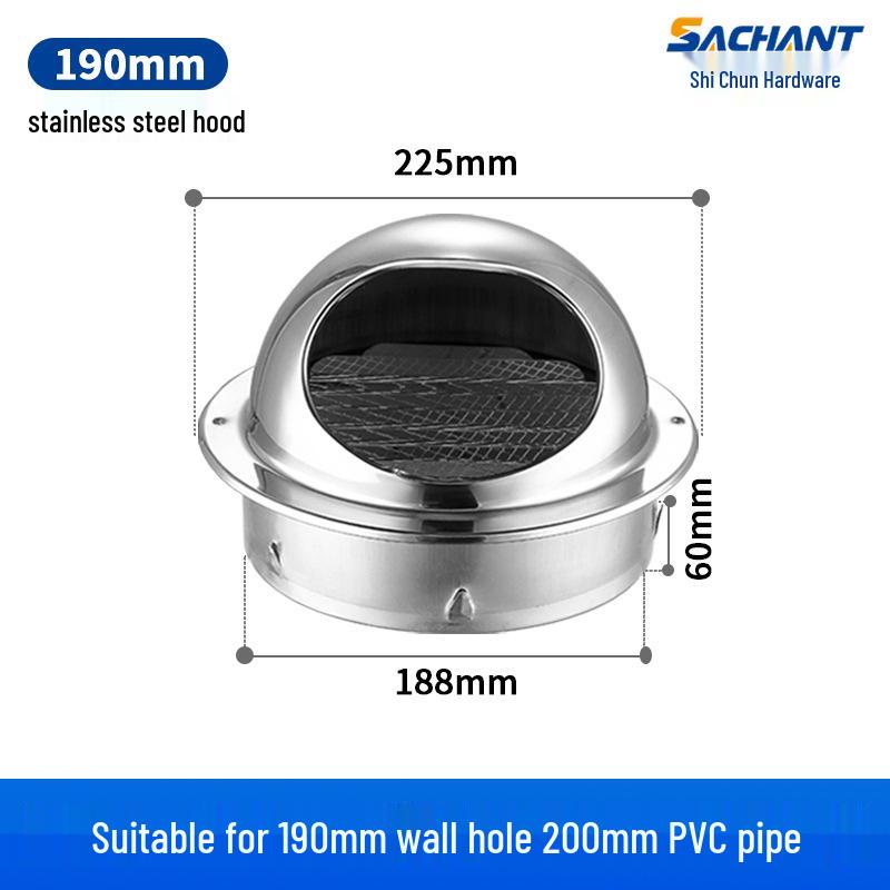 Regensichere Lüftungskappe aus 304 Edelstahl mit Lamellendesign