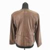 PARIENNE Cuir Lambskin Double Breasted Jacket No Collar Brown Women's L(USED)