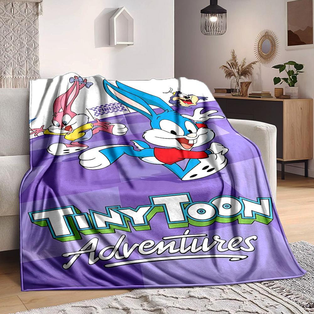 1pc TinyToon Adventures Flannel Throw Blanket - HD Printed Lightweight Soft Warm All-Season Blanket for Sofa, Bed, Travel130