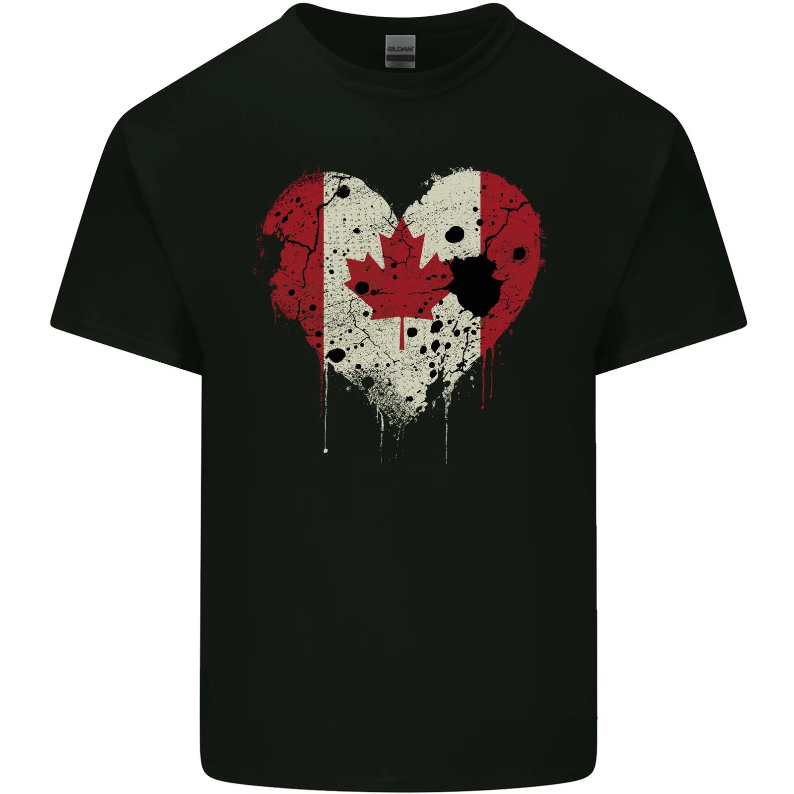 Love Canada Flag Canadian Day Football Kids T-Shirt Childrens M