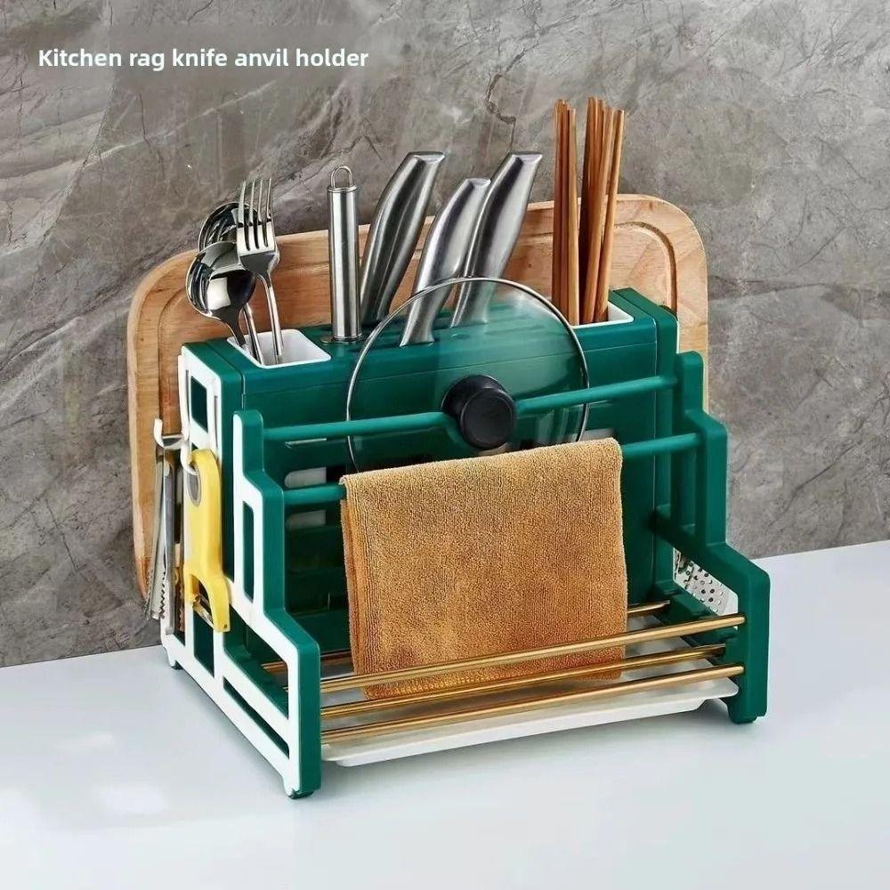 Breathable Integrated Cutlery Holder Thickened Board Pot Cover Shelf  Kitchen Use