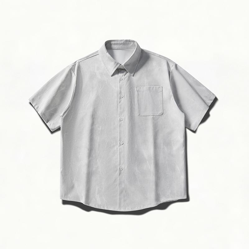Summer Short Sleeved Shirt Jacket Ice Silk Workwear Short Sleeved Shirt Men's Short Sleeved Shirt