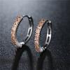 Women Fashion Simple Circle Hoop Earrings Fashion Crystal Metal Round Earrings