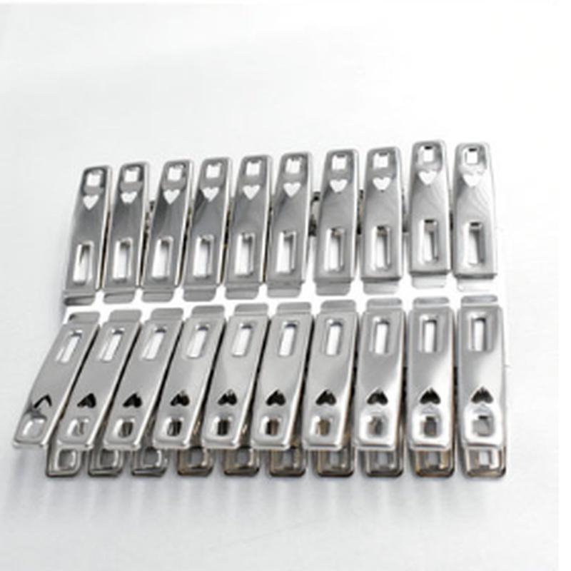 20 STÜCKE Wäscheklammern Metall Antislip Edelstahl Winddicht Kleidung Trocknen Kleiderbügel Wäscheklammern Kleidung Clips Nähen Clips