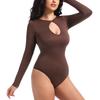 Women Seamless Long Sleeve Tight Shaping Bodysuit Tummy Control Butt Lifting