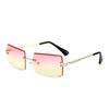 Classic Fashion Latest Sun Shades No-Rim Frameless Rectangle Shades Gradient Uv400 Square Sun Eyewear For Women Sunglasses