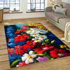HD Pretty Flower Daisy Rose Chrysanthemum Carpet Rug for Home Living Room Bedroom Sofa Doormat Decor,Kids Area Rug Non-slip Mat