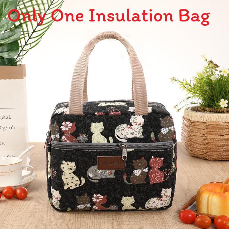 Canvas Lunch Bag For Office Workers With Thickened Handle And Style For Daily Use