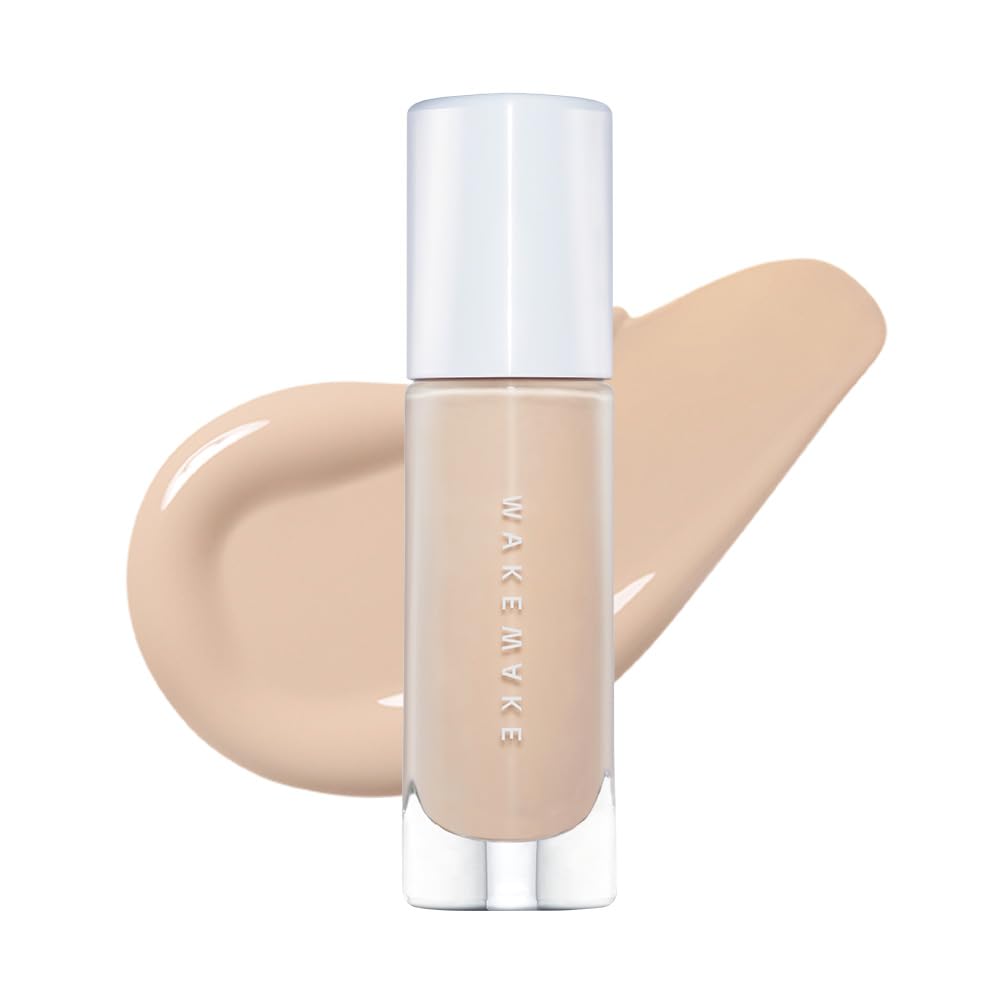Wakemake Water Glow Coating Foundation 23 Beige, Korean Cosmetics, Liquid Foundation, Moisturizing, Glowing, Thin, Adheres To Dry and Combination Skin