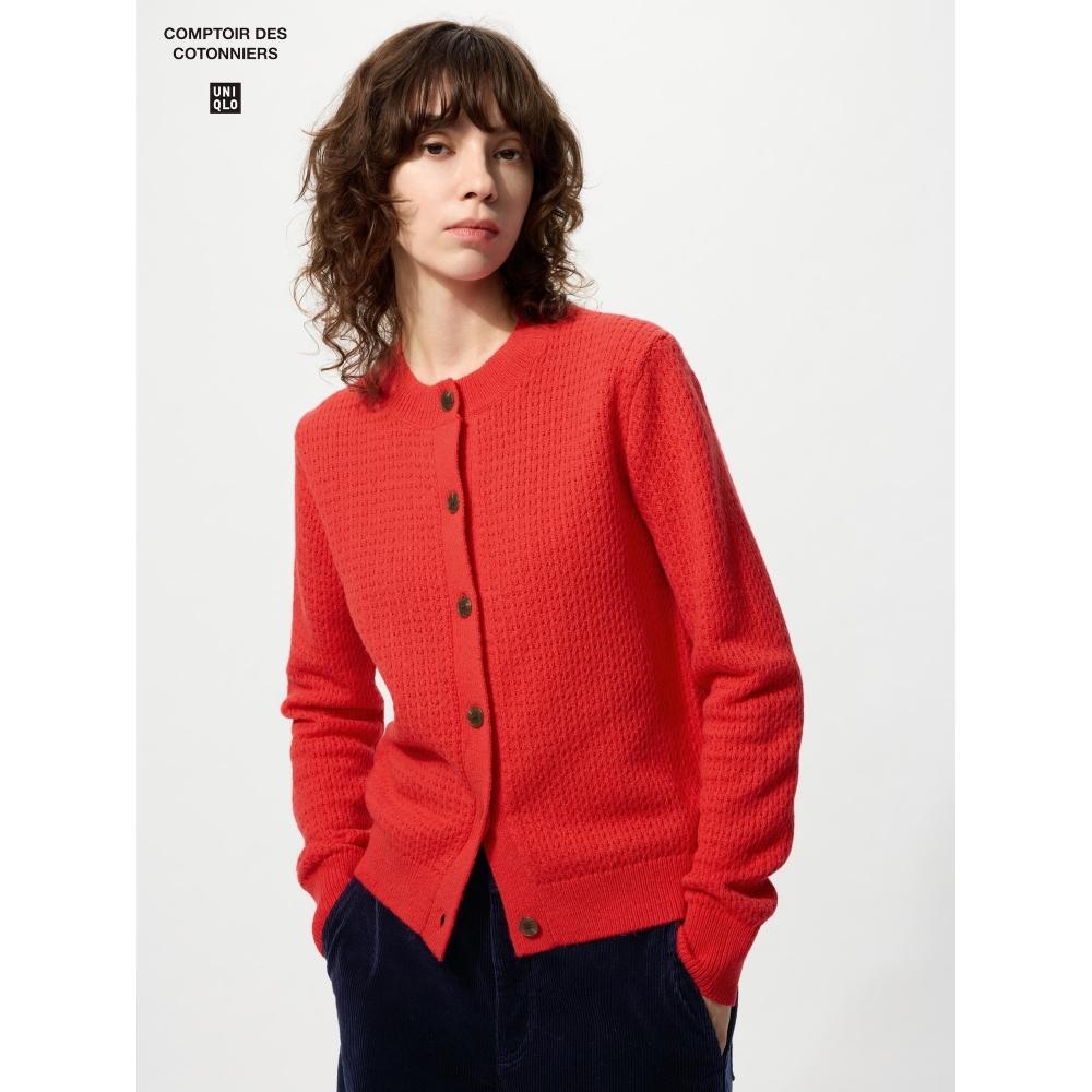 Uniqlo Wool Blend Crew Neck Cardigan