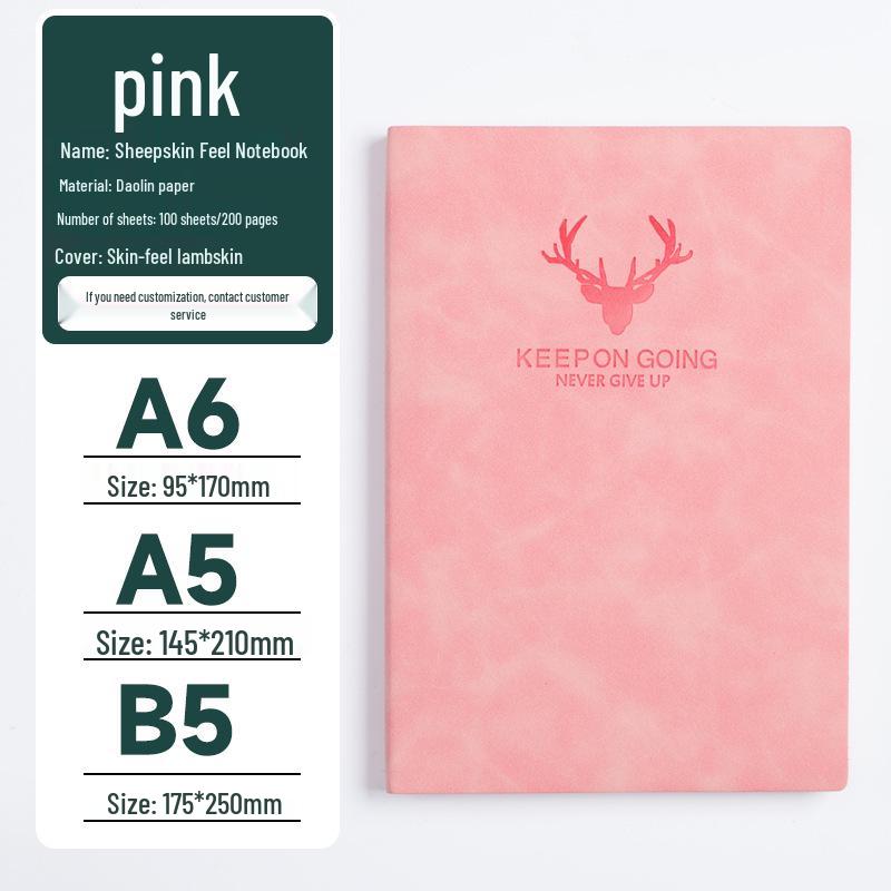 Luxury Sheepskin A5 Notebook: Thick, High-Value Skin-Feel Planner for Office Use