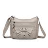 Women's Multi-layer Soft Leather Crossbody Bag Commuter Shoulder Bag Mother Bag