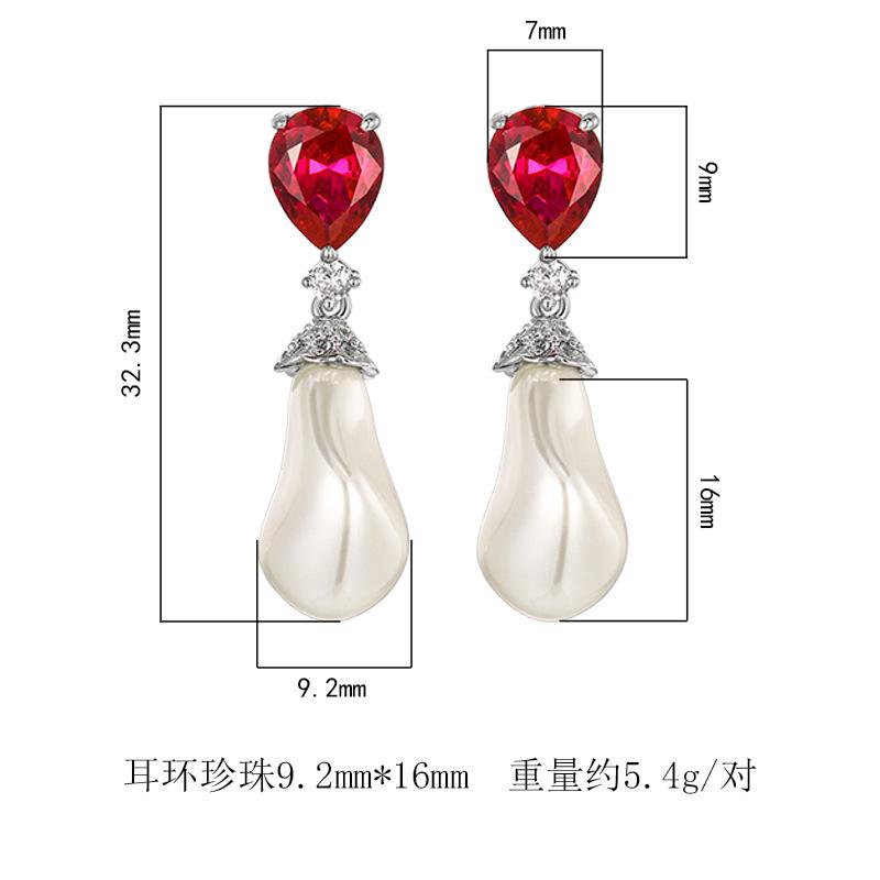 Jewelry Earrings S925 Silver Needle Water Drop Imitation Pearl Style Baroque Retro Female Fashion Luxury